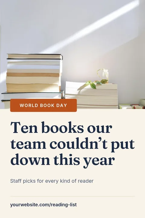 World Book Day pin – Pinterest pin template