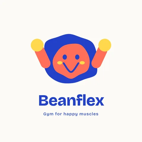 Beanflex Cut-Paper Smiling Blob – Logo template
