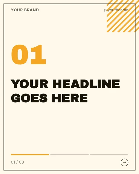 Caution Bold – Instagram carousel template, 3 pages