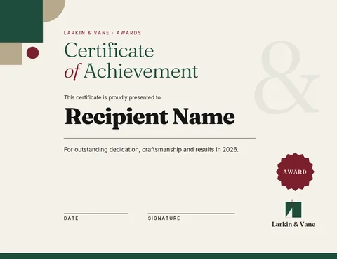 Masthead Corner Merit Certificate – Certificate template