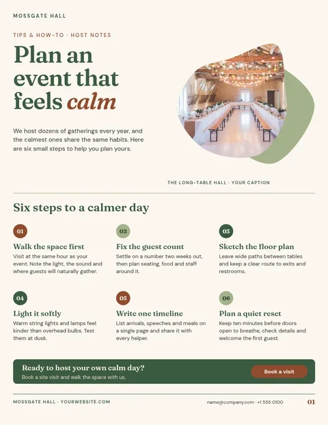 Mossgate Calm Host Guide – Document template