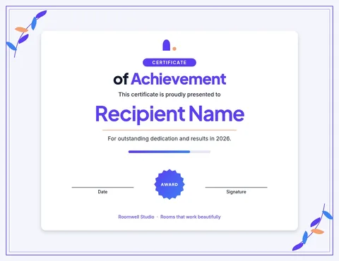 Floating Card Leaf Certificate – Certificate template