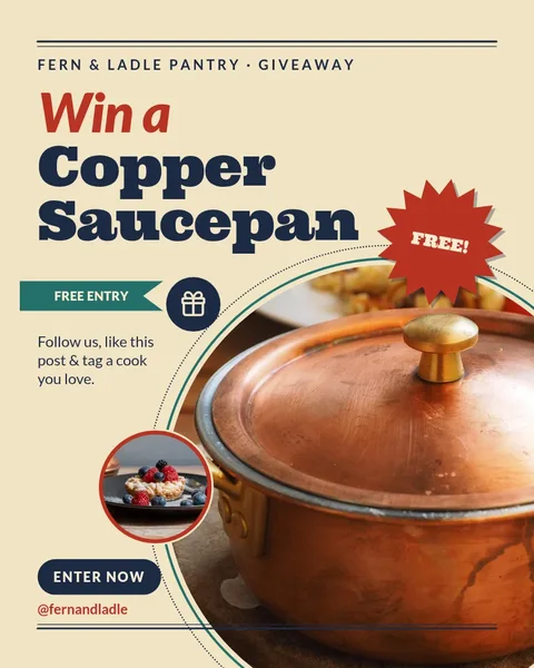 Copper Pan Circle Giveaway – Instagram post template