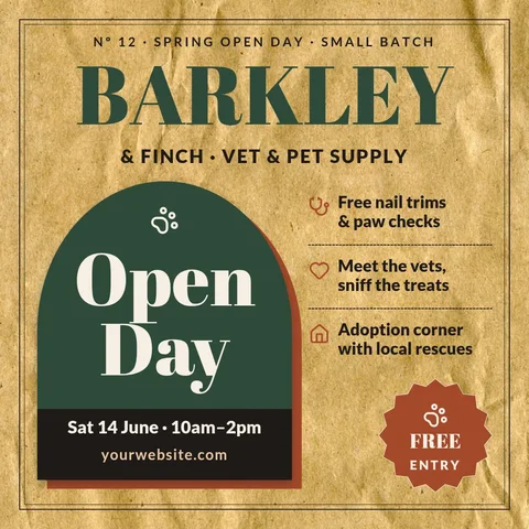 Kraft Cover Open Day – Instagram post template