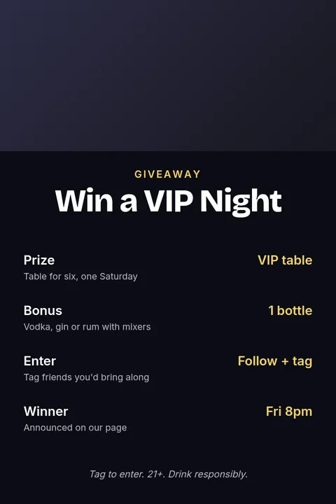 Win a VIP Table – Pinterest pin template
