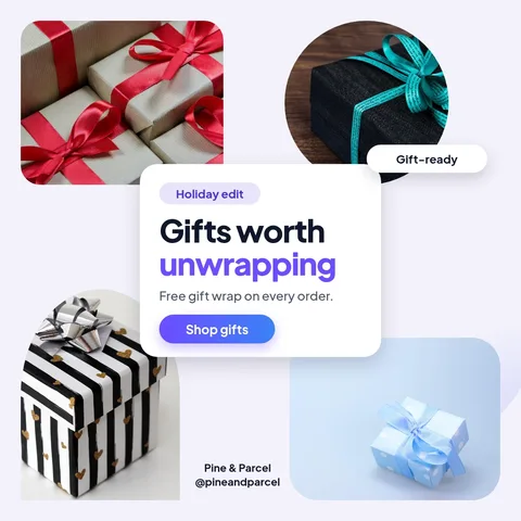 Pine Parcel Shape Window Collage – Instagram post template