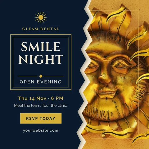 Gilded Tear Smile Night – Instagram post template