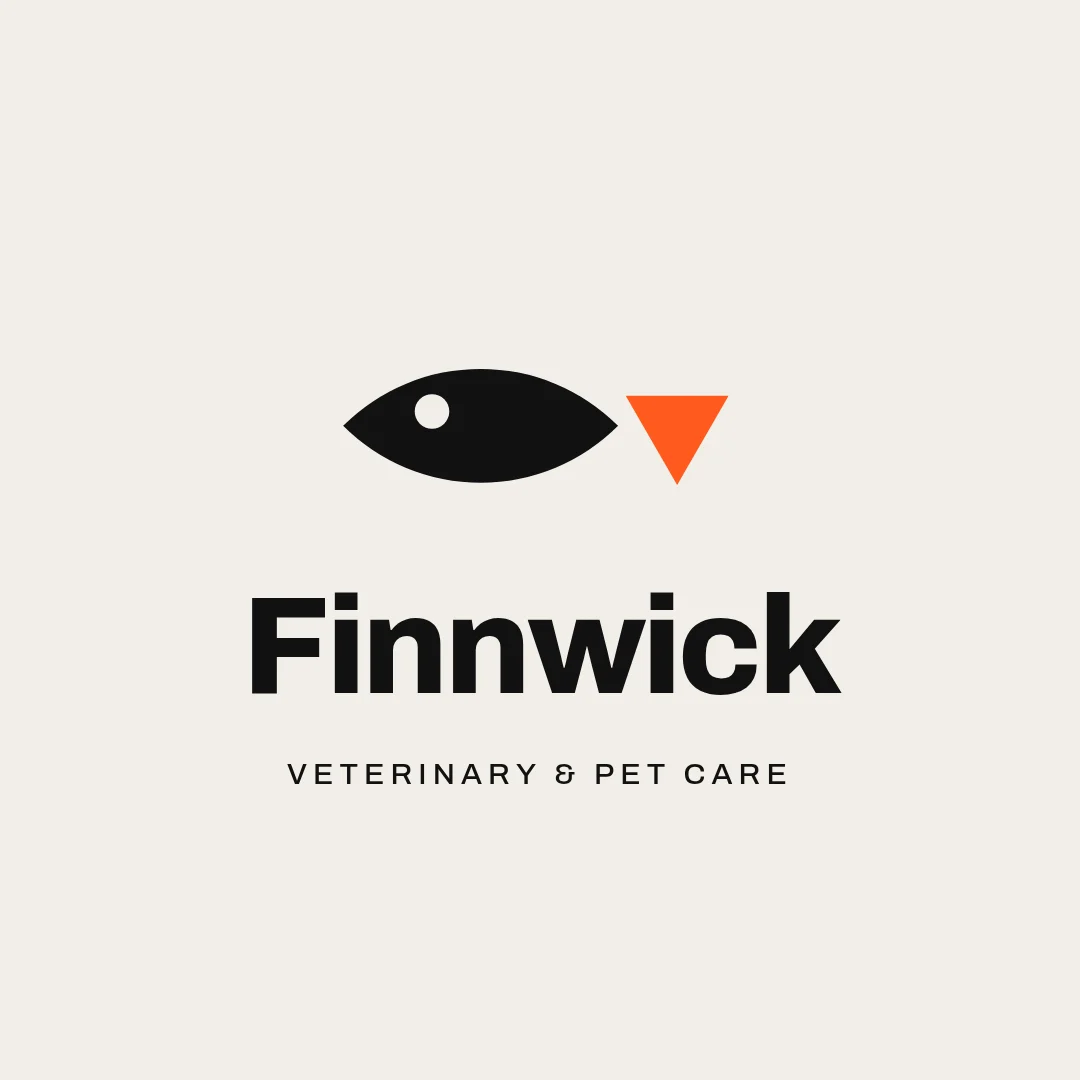 Finnwick Quarter-Arc Fish Logo – Logo template