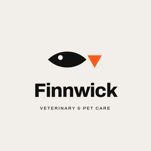 Finnwick Quarter-Arc Fish Logo – Logo template