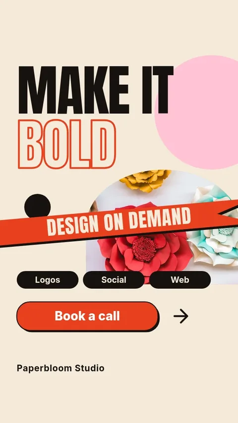 Bold Ribbon Bloom Poster – Instagram story template