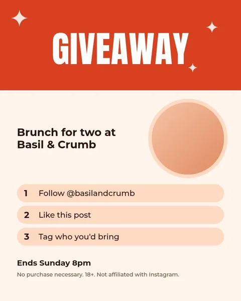 Brunch For Two Giveaway – Instagram post template