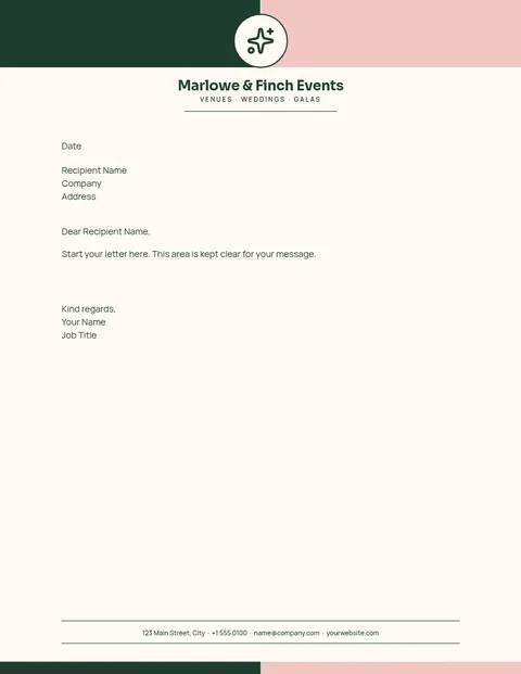 Forest Blush Seam Letterhead – Letterhead template