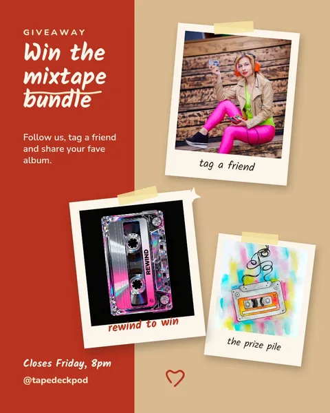 Tape Deck Giveaway Prints – Instagram post template