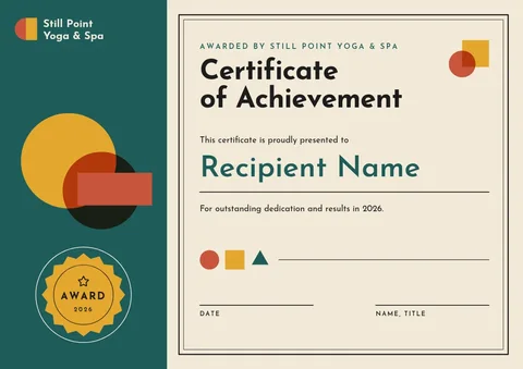 Still Point Bauhaus Certificate – Certificate template