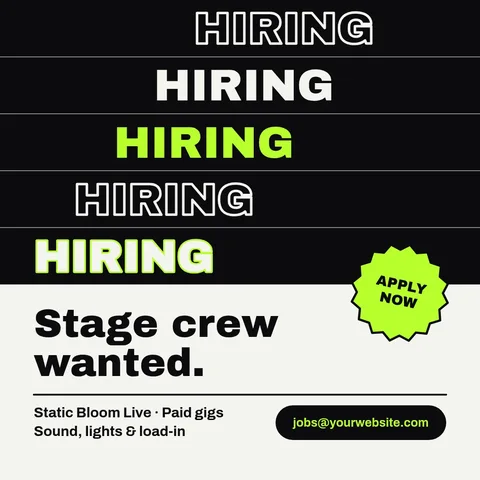 Static Rows Stage Crew Call – Instagram post template