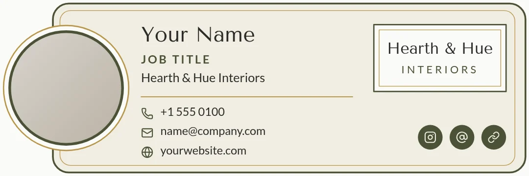 Olive Gallery Card Signature – Email signature template