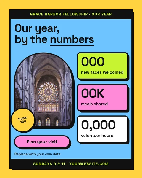 Rose Window Stat Cards – Instagram post template