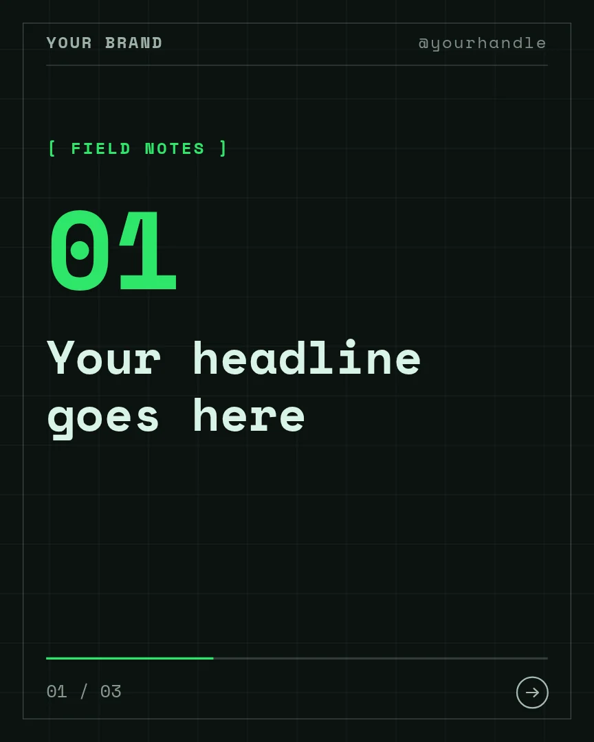 Terminal – Instagram carousel template, page 1