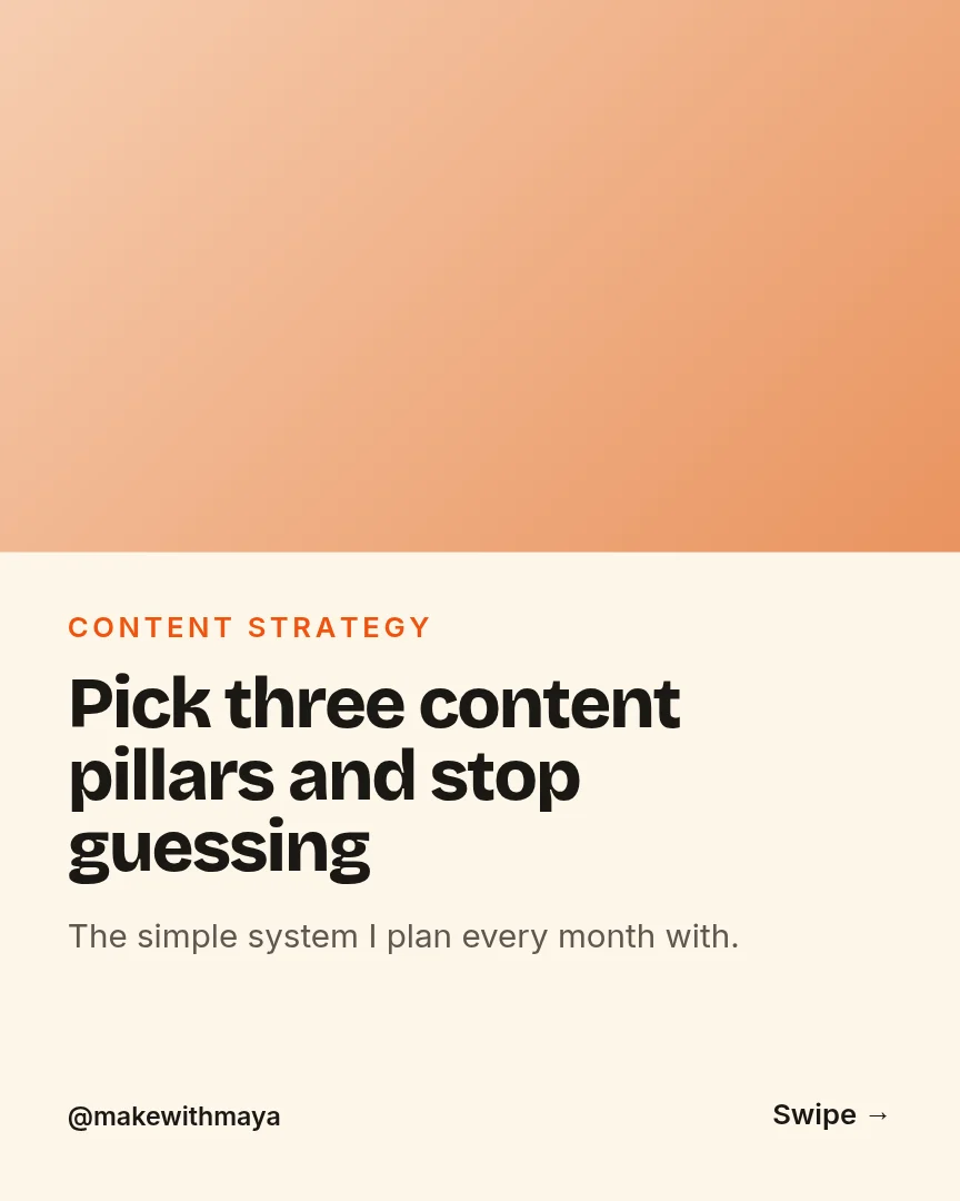Content pillars carousel – Instagram carousel template, page 1
