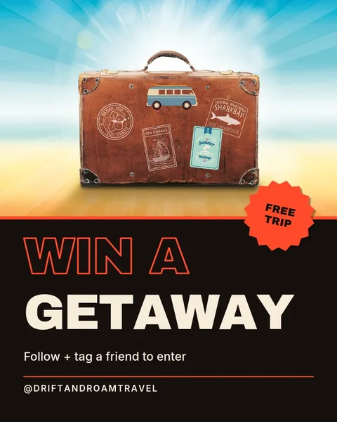 Sunburst Suitcase Split Poster – Instagram post template