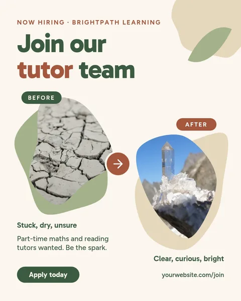 Dry Earth To Crystal Tutor Call – Instagram post template