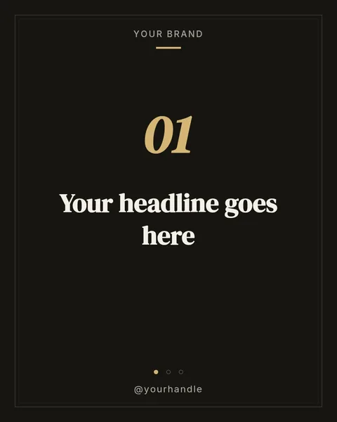 Editorial Noir – Instagram carousel template, 3 pages