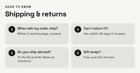 Shipping & returns FAQ – Facebook post template