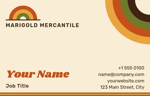 Marigold Rainbow Corner Card – Business card template, 2 pages