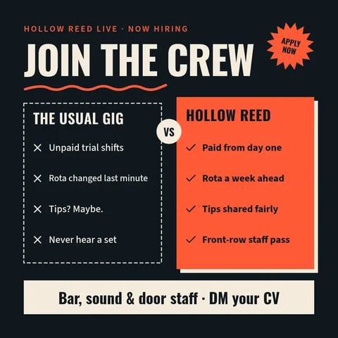 Crew Call Versus Panels – Instagram post template