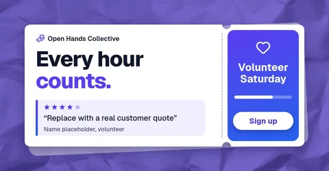 Violet Stub Supporter Ticket – LinkedIn post template