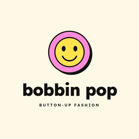 Bobbin Pop Smiley Button Logo – Logo template