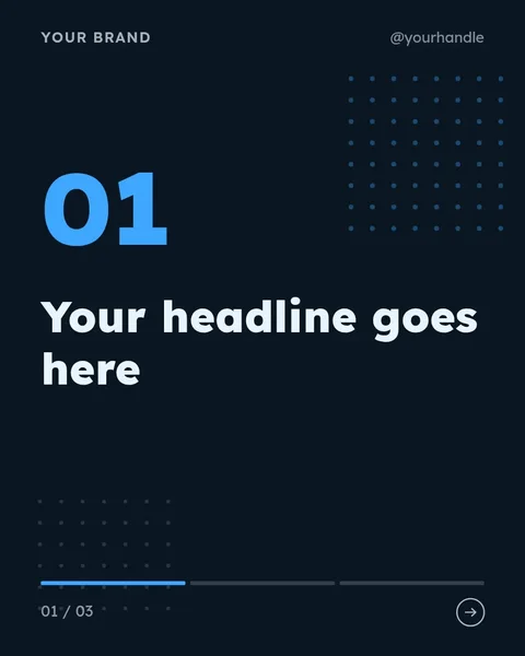 Pulse Blue – Instagram carousel template, 3 pages