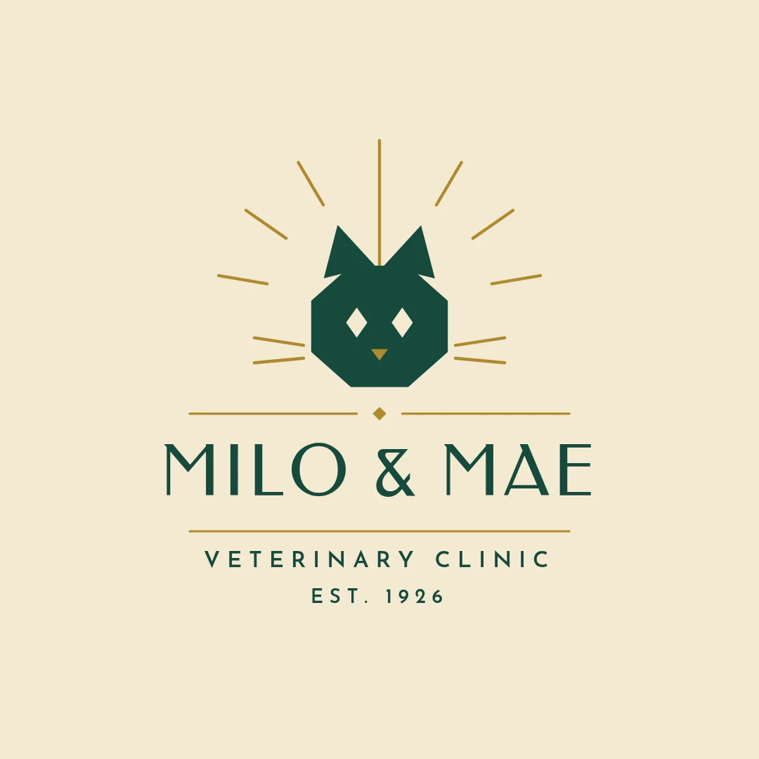 Deco Whisker Vet Crest – Logo template