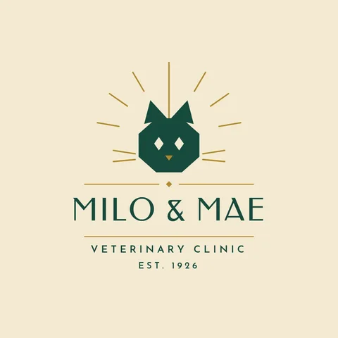 Deco Whisker Vet Crest – Logo template