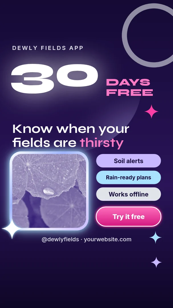 Chrome Dew Thirsty Fields – Instagram story template