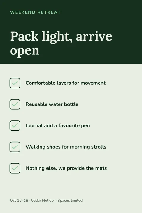 Retreat Weekend Checklist – Pinterest pin template