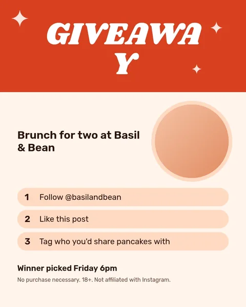 Brunch For Two Giveaway – Instagram post template