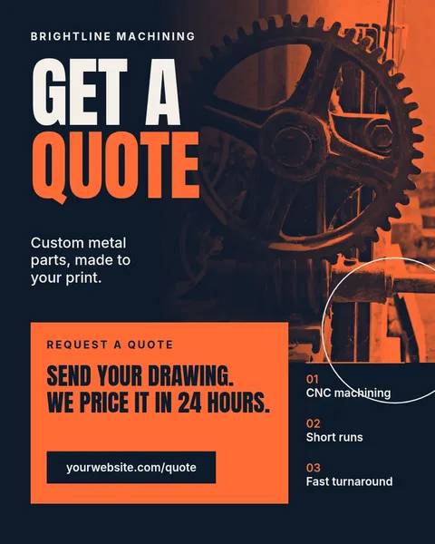 Gearwheel Duotone Quote Poster – Instagram post template