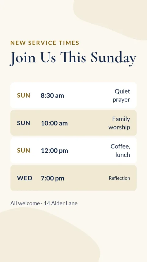 Sunday Service Times Story – Instagram story template