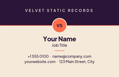 Velvet Seam Monogram Card – Business card template, 2 pages