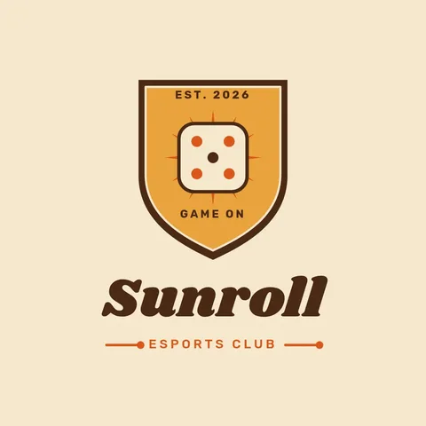 Sunroll Dice Shield Crest – Logo template