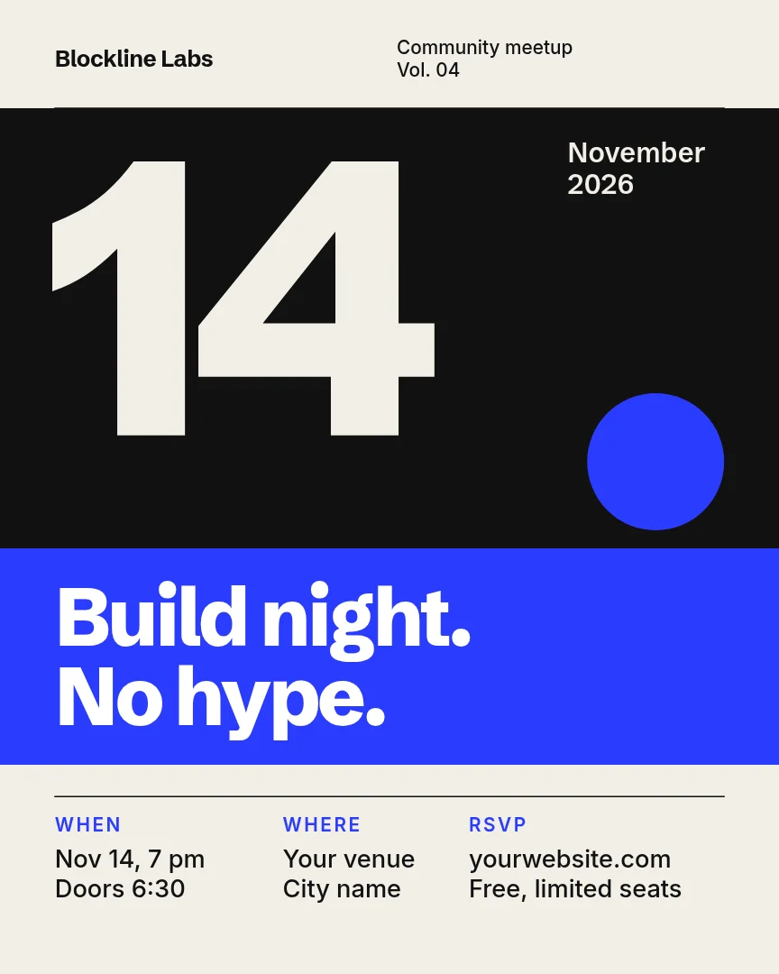 Ultramarine Bands Date Numeral – Instagram post template