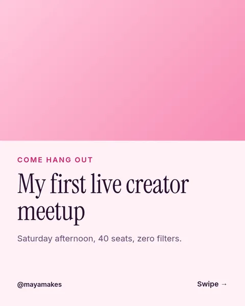 Live Meetup Lessons – Instagram carousel template, 6 pages