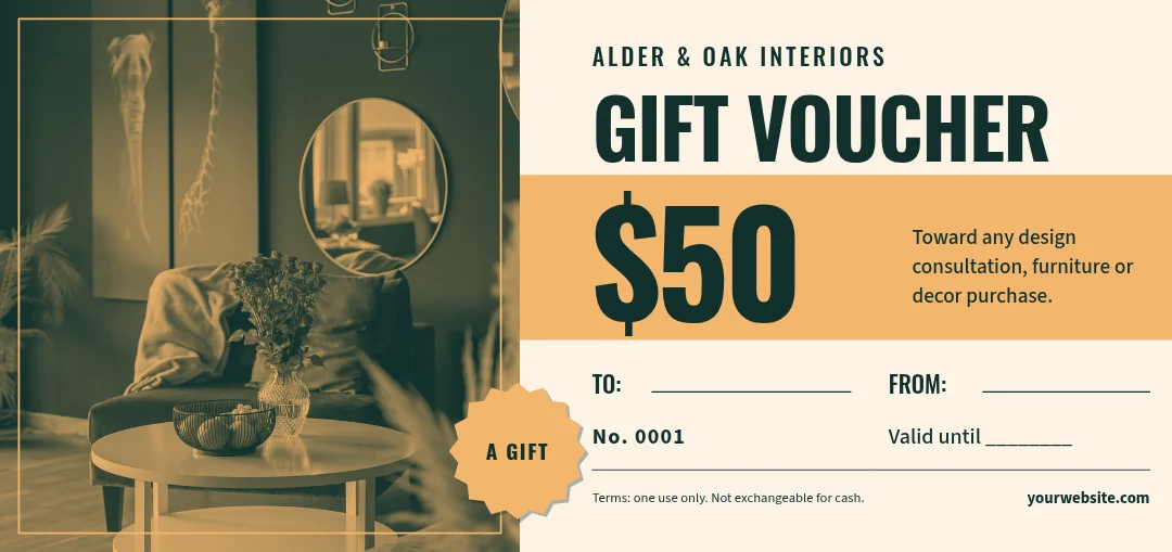 Apricot Band Duotone Voucher – Gift voucher template
