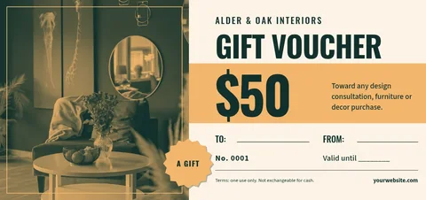 Apricot Band Duotone Voucher – Gift voucher template