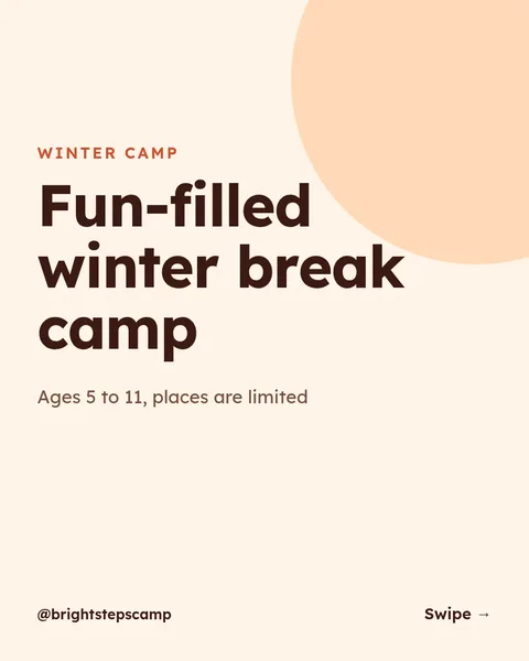 Winter Camp Signup Carousel – Instagram carousel template, 6 pages
