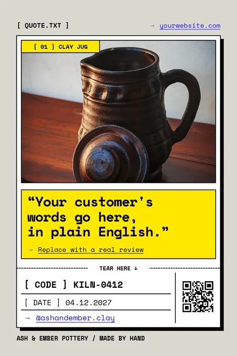 Kiln Ticket Quote Stub – Pinterest pin template