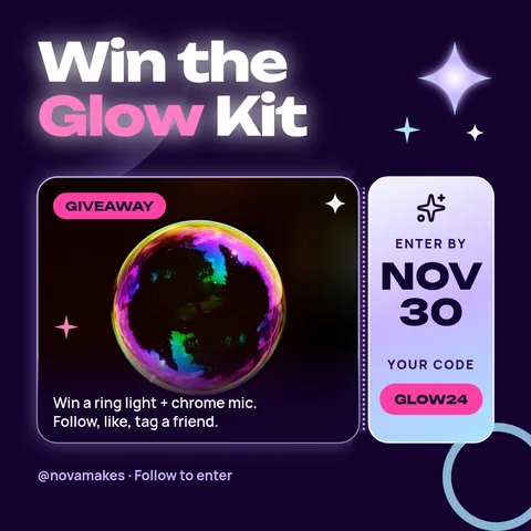 Chrome Bubble Giveaway Ticket – Instagram post template