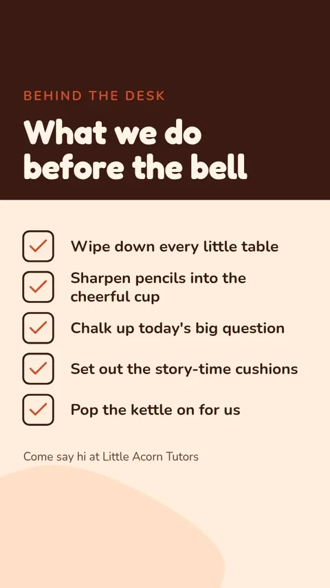 Peach Classroom Peek Checklist – Instagram story template