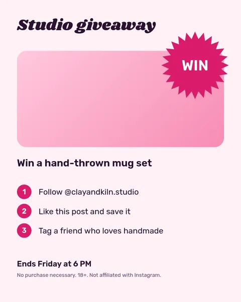 Win a Handmade Mug Set – Instagram post template